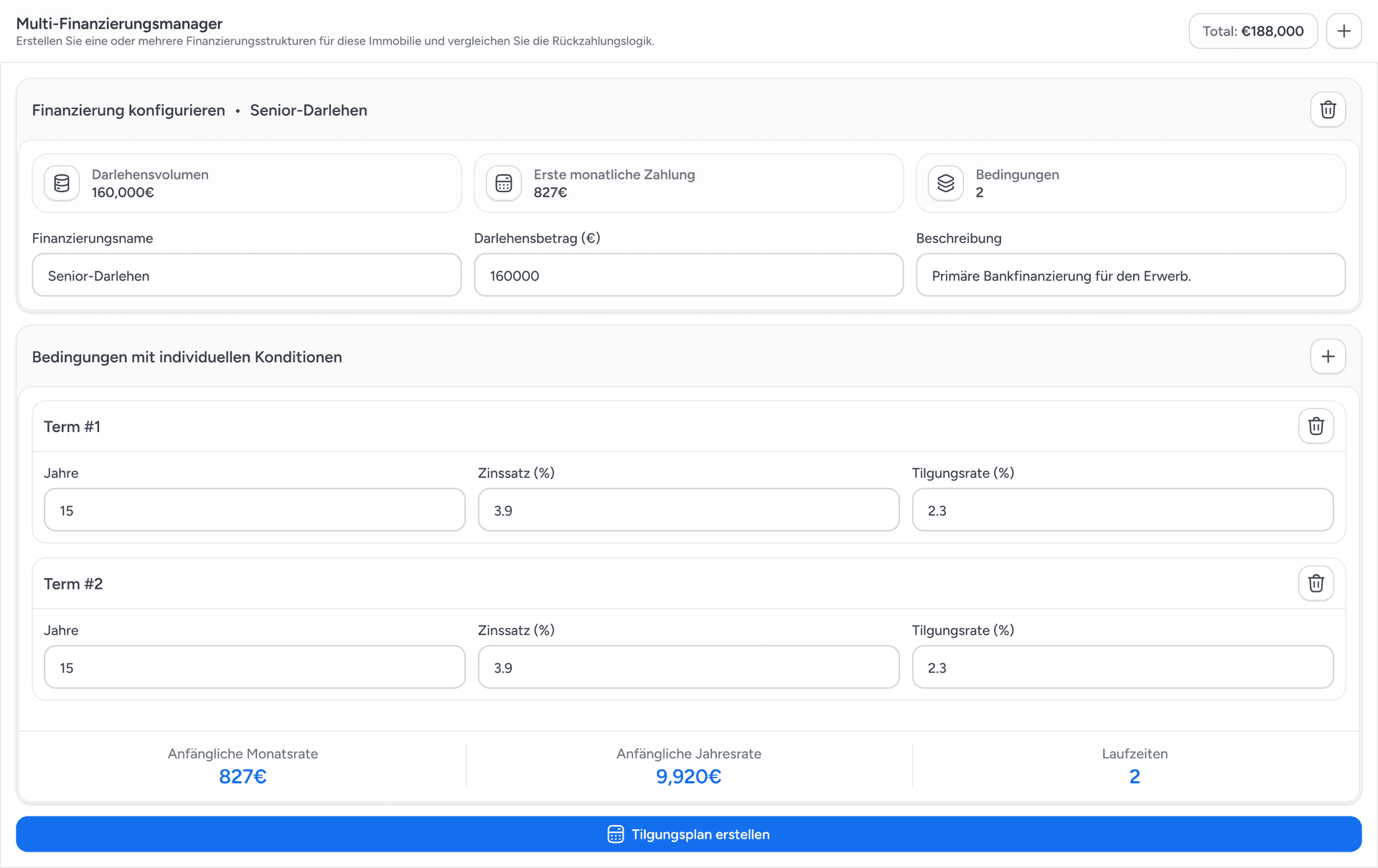 Strukturierter Investment-Arbeitsbereich